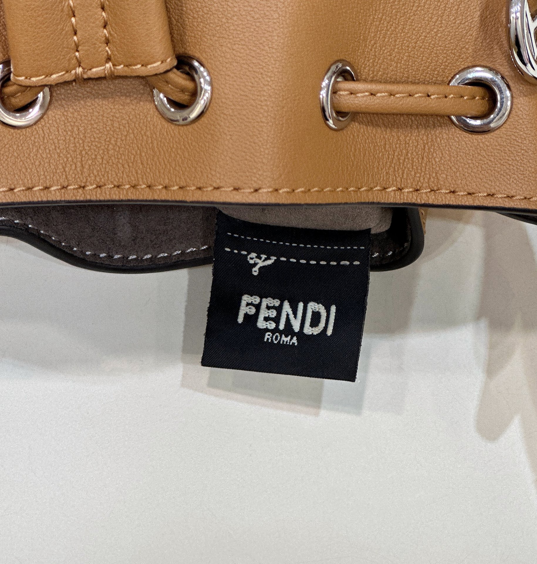 Fendi Mini Mon Tresor Leather Shoulder Bag Brown